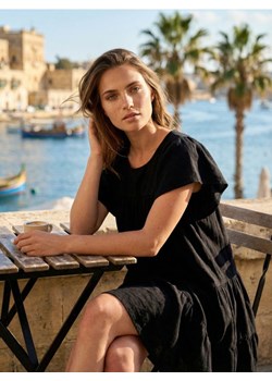 Sinsay - Sukienka mini z lnem - czarny ze sklepu Sinsay w kategorii Sukienki - zdjęcie 189222491