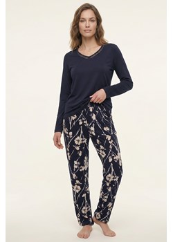 Vivisence 2060 piżama damska z dekoltem V w roślinny wzór granatowy ze sklepu kontri.pl w kategorii Piżamy damskie - zdjęcie 189223181
