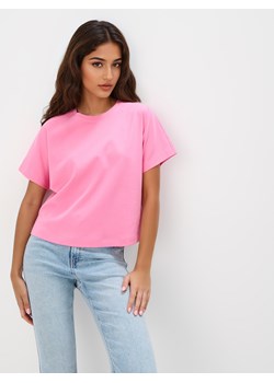 Mohito - Bawełniany różowy t-shirt - fioletowy ze sklepu Mohito w kategorii Bluzki damskie - zdjęcie 189223513