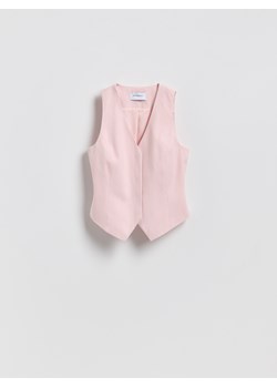 Reserved - Kamizelka garniturowa z wiązaniem - pastelowy róż ze sklepu Reserved w kategorii Kamizelki damskie - zdjęcie 189223631