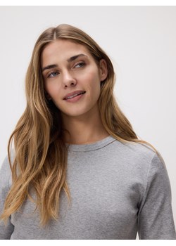 Reserved - Bawełniany t-shirt - jasnoszary ze sklepu Reserved w kategorii Bluzki damskie - zdjęcie 189223741