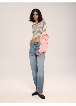 Reserved - Jeansy barrel leg - niebieski ze sklepu Reserved w kategorii Jeansy damskie - zdjęcie 189223822