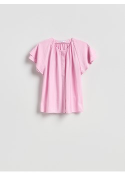 Reserved - Bawełniana bluzka - pastelowy róż ze sklepu Reserved w kategorii Bluzki damskie - zdjęcie 189223904