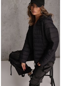 Czarna Pikowana Kurtka Przejściowa z Kapturem Pretirra ze sklepu renee.pl w kategorii Kurtki damskie - zdjęcie 189224050