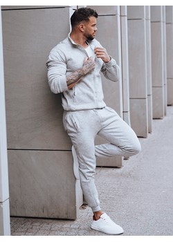 Dres męski jasnoszary Dstreet AX0732 ze sklepu DSTREET.PL w kategorii Dresy męskie - zdjęcie 189224790