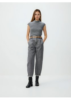 Reserved - Jeansy paperbag - szary ze sklepu Reserved w kategorii Jeansy damskie - zdjęcie 189224951