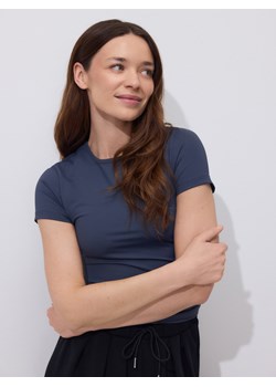 Reserved - Gładki t-shirt - ciemnoszary ze sklepu Reserved w kategorii Bluzki damskie - zdjęcie 189224993