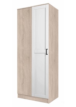 Uchylna szafa narożna dąb sonoma + biały - Cronix ze sklepu Edinos.pl w kategorii Szafy - zdjęcie 189225182