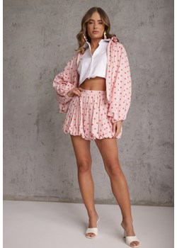 Różowe Szorty z Wiskozą i Bawełną w Stylu Bombki z Motywem Kropek Dita ze sklepu renee.pl w kategorii Szorty - zdjęcie 189226871