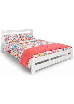 Białe podwójne drewniane łóżko 120x200 A3-P64 ze sklepu Edinos.pl w kategorii Łóżka i materace - zdjęcie 189227924