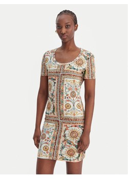 Just Cavalli Sukienka codzienna 80PAOE02 CJ112 Beżowy Slim Fit ze sklepu MODIVO w kategorii Sukienki - zdjęcie 189231520