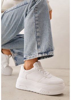 Białe Sneakersy VICES na Platformie z Tłoczeniem Rionessa ze sklepu renee.pl w kategorii Buty sportowe damskie - zdjęcie 189235060