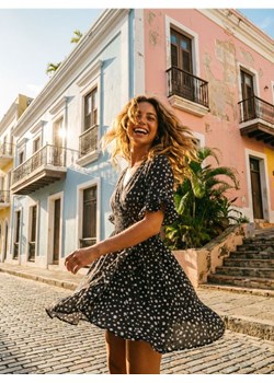 Sinsay - Sukienka mini w kropki z kopertowym dekoltem - czarny ze sklepu Sinsay w kategorii Sukienki - zdjęcie 189235630