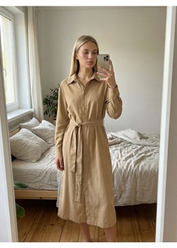 Sinsay - Sukienka midi z kołnierzykiem - brązowy ze sklepu Sinsay w kategorii Sukienki - zdjęcie 189235653