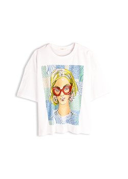 GATE Luźna koszulka z nadrukiem 34 ze sklepu gateshop w kategorii Bluzki damskie - zdjęcie 189236240