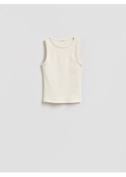 Reserved - Bawełniany top - jasnożółty ze sklepu Reserved w kategorii Bluzki damskie - zdjęcie 189237481