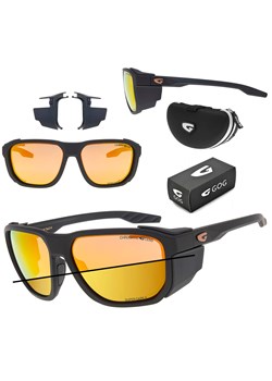 Górskie okulary z osłonkami przeciwsłoneczne fotochromowe GOG E460-1C w kat.2-4 czarny/złoty ze sklepu Stylion w kategorii Okulary przeciwsłoneczne damskie - zdjęcie 189237503