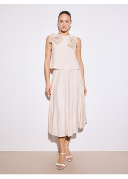 Mohito - Spódnica midi - beżowy ze sklepu Mohito w kategorii Spódnice - zdjęcie 189237624
