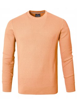 Lekki, Męski Sweter Bawełniany - Pako Jeans - Brzoskwiniowy SWPJNSloopEC ze sklepu JegoSzafa.pl w kategorii Swetry męskie - zdjęcie 189237830