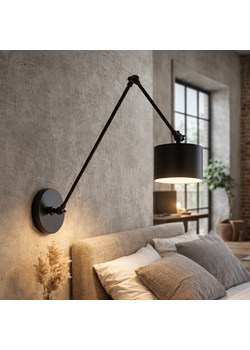 Czarny regulowany kinkiet ścienny na wysięgniku TESNUS ze sklepu Lysne w kategorii Lampy ścienne - zdjęcie 189238543