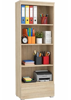 Klasyczny regał z szufladą dąb sonoma K3-G50 ze sklepu Edinos.pl w kategorii Regały i witryny - zdjęcie 189238743