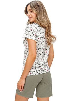 Piżama damska w kwiaty dwuczęściowa Melisa 1/2, Kolor ecru-zielony, Rozmiar S, Donna ze sklepu Primodo w kategorii Piżamy damskie - zdjęcie 189239674