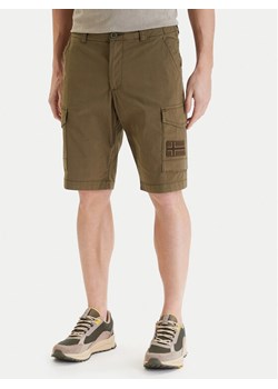 Napapijri Szorty materiałowe N-Horton NP0A4HOS Khaki Regular Fit ze sklepu MODIVO w kategorii Spodenki męskie - zdjęcie 189240004