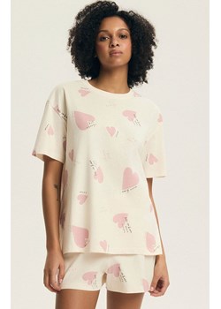 Henderson bawełniana piżama damska w serca Elain 44498-03X, Kolor ecru-różowy, Rozmiar 2XL, Henderson ze sklepu Intymna w kategorii Piżamy damskie - zdjęcie 189241524