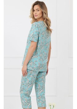 Piżama damska z krótkim rękawem i spodniami 3/4 Hikari, Kolor turkusowy-wzór, Rozmiar M, Italian Fashion ze sklepu Intymna w kategorii Piżamy damskie - zdjęcie 189241581