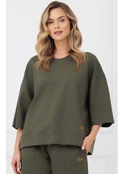 Bluzka damska z rękawem 3/4 khaki Kaori, Kolor khaki, Rozmiar S, Italian Fashion ze sklepu Intymna w kategorii Bluzki damskie - zdjęcie 189241603