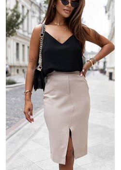 Ołówkowa spódnica Lina z przeszyciem SP74, Kolor beżowy, Rozmiar M/L, Ivon ze sklepu Intymna w kategorii Spódnice - zdjęcie 189241651