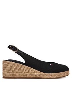 Espadryle Tommy Hilfiger Mid Wedge Espad Slingback FW0FW09228 Czarny ze sklepu eobuwie.pl w kategorii Espadryle damskie - zdjęcie 189241864
