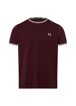 Fred Perry Koszulka męska Mężczyźni Bawełna bordowy jednolity ze sklepu vangraaf w kategorii T-shirty męskie - zdjęcie 189244251