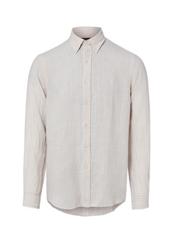 Polo Ralph Lauren Męska koszula lniana - Custom Fit Mężczyźni Modern Fit len (100%) melanżowy w paski ze sklepu vangraaf w kategorii Koszule męskie - zdjęcie 189244284