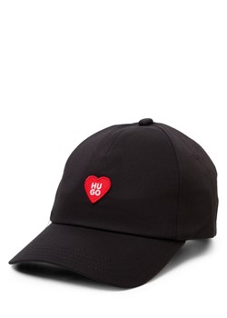 HUGO Czapka damska - Cara-Valentine Kobiety Bawełna czarny jednolity ze sklepu vangraaf w kategorii Czapki z daszkiem damskie - zdjęcie 189244314