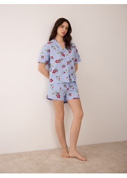 Reserved - Dwuczęściowa piżama we wzory - niebieski ze sklepu Reserved w kategorii Piżamy damskie - zdjęcie 189245352