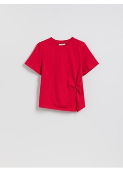 Reserved - T-shirt z ozdobnym detalem - czerwony ze sklepu Reserved w kategorii Bluzki damskie - zdjęcie 189245394