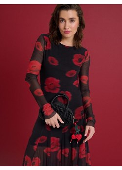 Sinsay - Tiulowa sukienka maxi ze wzorem kwiatowym - czarny ze sklepu Sinsay w kategorii Sukienki - zdjęcie 189247154