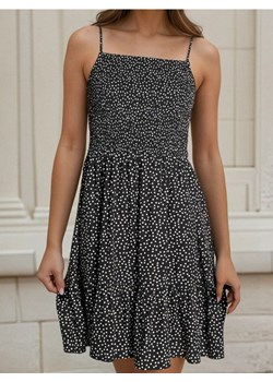Sinsay - Wiskozowa sukienka mini na ramiączkach w kropki - czarny ze sklepu Sinsay w kategorii Sukienki - zdjęcie 189247324