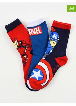 MARVEL Avengers Skarpety (3 pary) "Avengers" w kolorze niebiesko-czerwono-granatowym ze sklepu Limango Polska w kategorii Skarpetki dziecięce - zdjęcie 189247934
