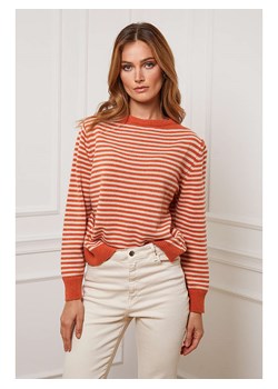 So Cachemire Sweter "Astrobal" w kolorze pomarańczowo-białym ze sklepu Limango Polska w kategorii Swetry damskie - zdjęcie 189248040