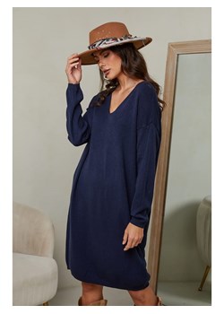 Joséfine Sukienka dzianinowa "Ibrany" w kolorze granatowym ze sklepu Limango Polska w kategorii Sukienki - zdjęcie 189248382