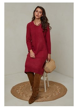 Joséfine Sukienka dzianinowa "Mahony" w kolorze bordowym ze sklepu Limango Polska w kategorii Sukienki - zdjęcie 189248672