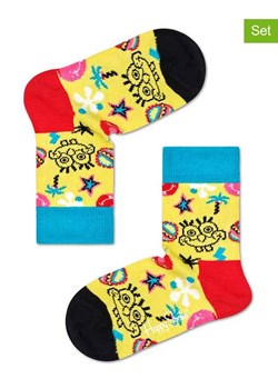 Happy Socks Skarpety (2 pary) w kolorze żółtym ze sklepu Limango Polska w kategorii Skarpetki dziecięce - zdjęcie 189249931