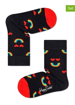 Happy Socks Skarpety (2 pary) w kolorze czarnym ze sklepu Limango Polska w kategorii Skarpetki dziecięce - zdjęcie 189249961