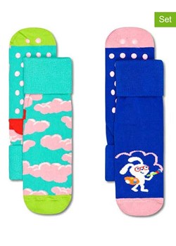 Happy Socks Skarpety (2 pary) w kolorze turkusowym i niebieskim ze sklepu Limango Polska w kategorii Skarpetki dziecięce - zdjęcie 189249980