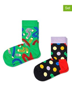 Happy Socks Skarpety (2 pary) w kolorze czarno-zielonym ze sklepu Limango Polska w kategorii Skarpetki dziecięce - zdjęcie 189249993