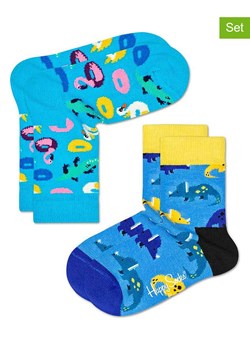 Happy Socks Skarpety (2 pary) w kolorze błękitnym ze sklepu Limango Polska w kategorii Skarpetki dziecięce - zdjęcie 189249994