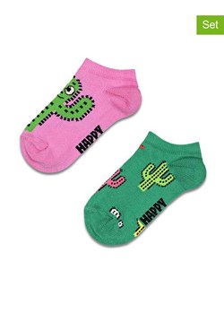 Happy Socks Skarpety (2 pary) "Cactus" w kolorze jasnoróżowo-zielonym ze sklepu Limango Polska w kategorii Skarpetki dziecięce - zdjęcie 189250090