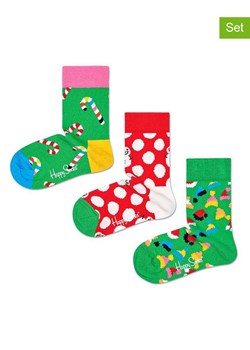 Happy Socks 3-częściowy zestaw prezentowy w kolorze zielono-czerwonym ze sklepu Limango Polska w kategorii Skarpetki dziecięce - zdjęcie 189250190